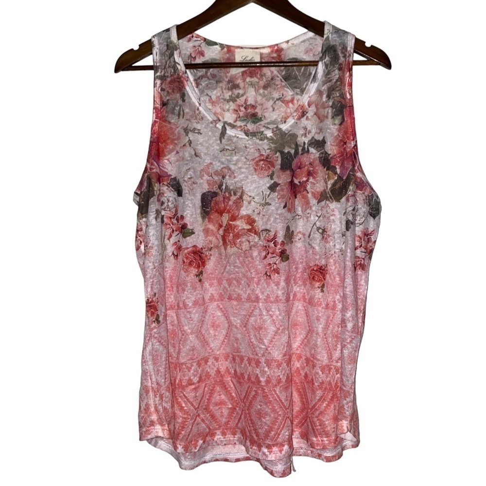 Lashes Floral Botantical Lace‎ Tank Top L Fairy Boho Sleeveless Breathable Y2K
